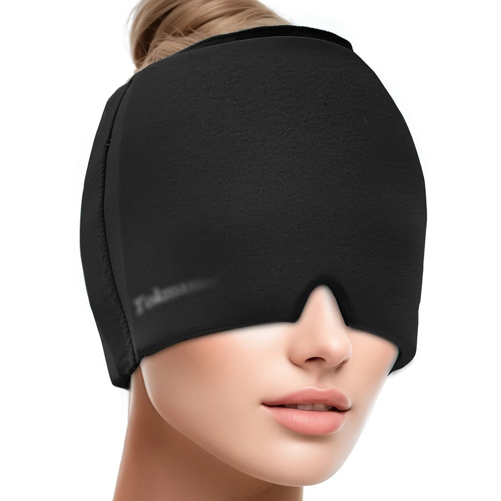 Migraine Headache Relief Cap Gel Ice Head Wrap Hot and Cold Therapy Headache Eyes Mask Sinus Puffy Eyes Tension Stress Relief